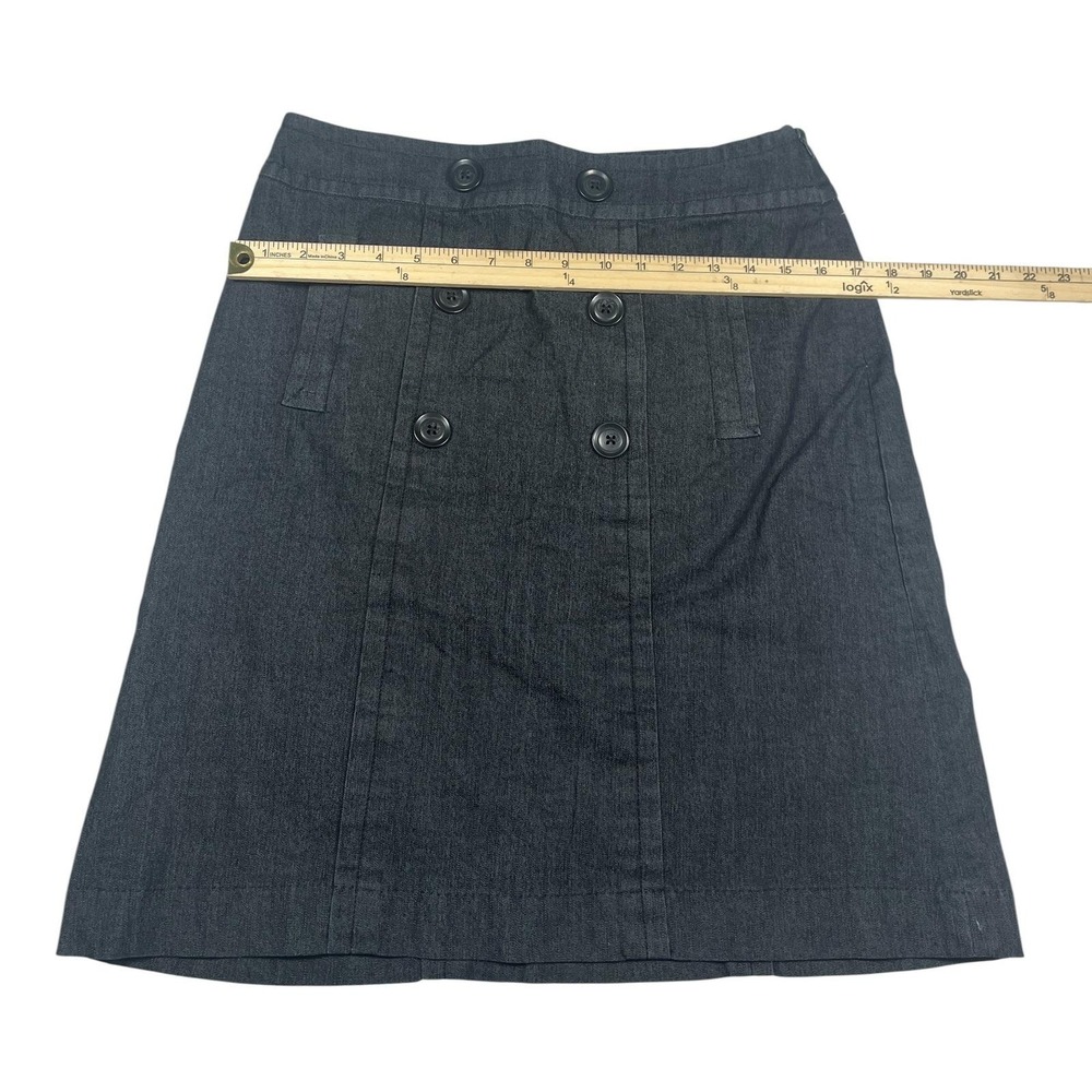 Sandro Sportswear Vintage Early 2000s A Line Skirt Double Breasted Black Sz 8 - Picture 6 of 8